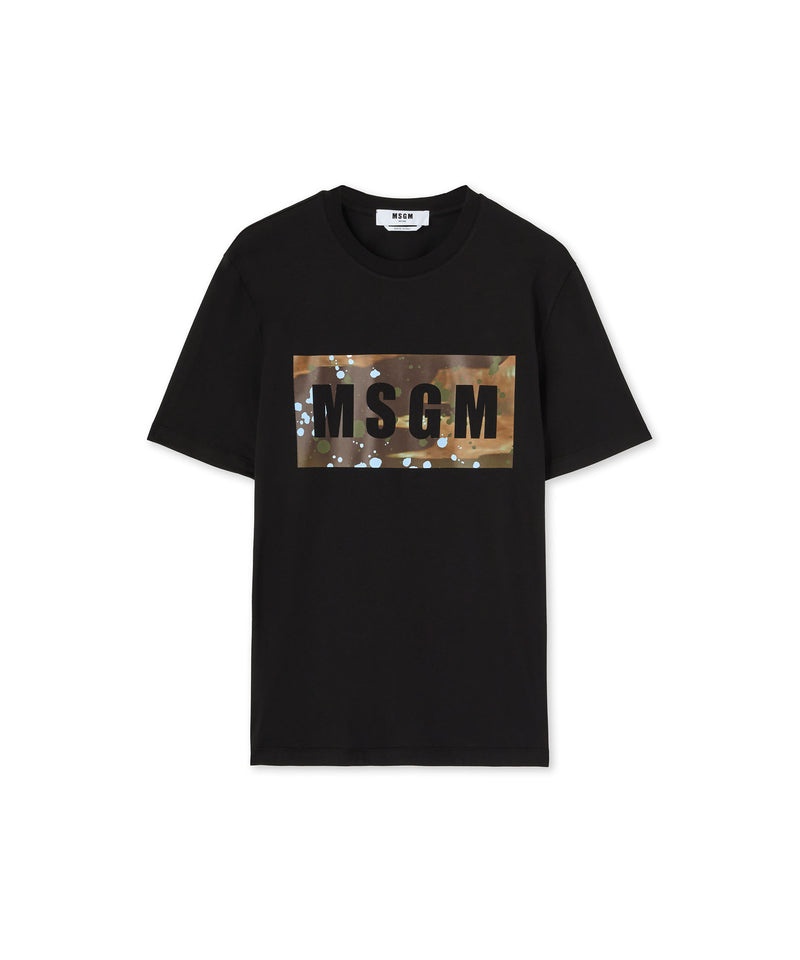 Black MSGM Box Logo Camo Graphic | USA_MSGM64016