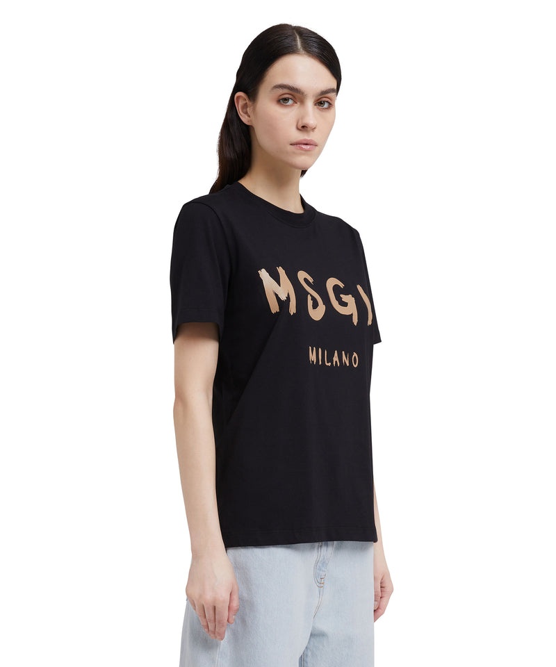 Black MSGM Brushstroke Logo | USA_MSGM64273