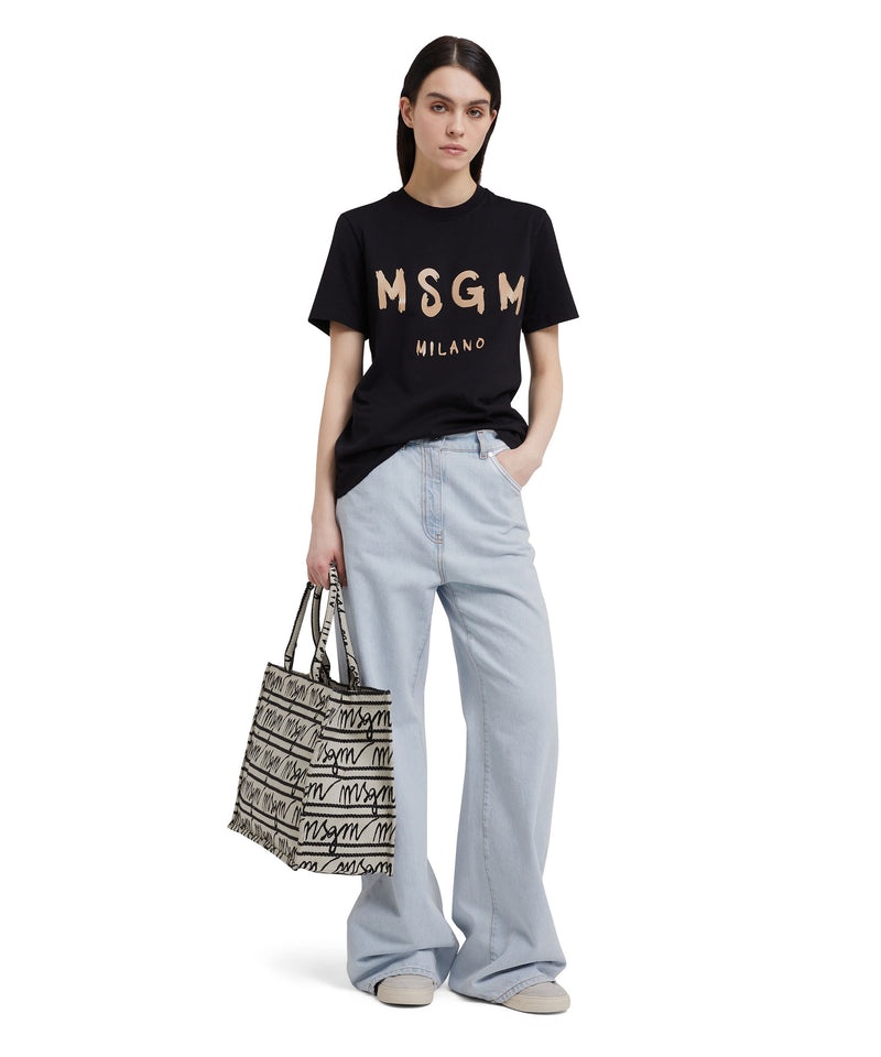 Black MSGM Brushstroke Logo | USA_MSGM64273