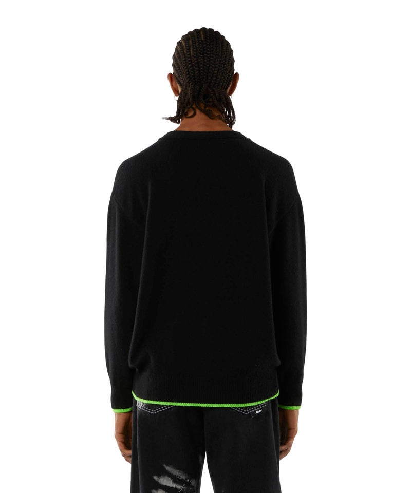 Black MSGM Cardigan In Virgin Wool And Cashmere | USA_MSGM74851