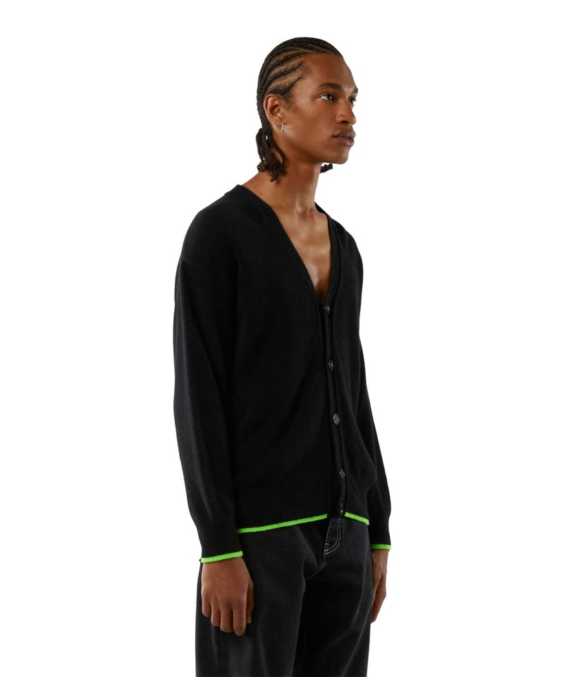 Black MSGM Cardigan In Virgin Wool And Cashmere | USA_MSGM74851