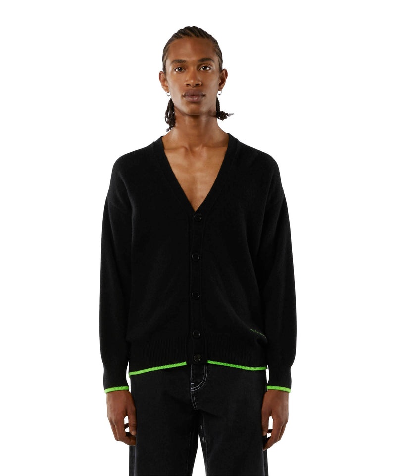 Black MSGM Cardigan In Virgin Wool And Cashmere | USA_MSGM74851