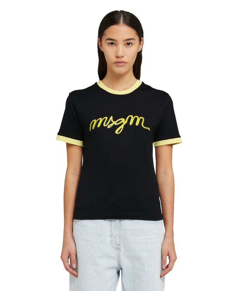 Black MSGM Contrasting Borders And Logo | USA_MSGM78181