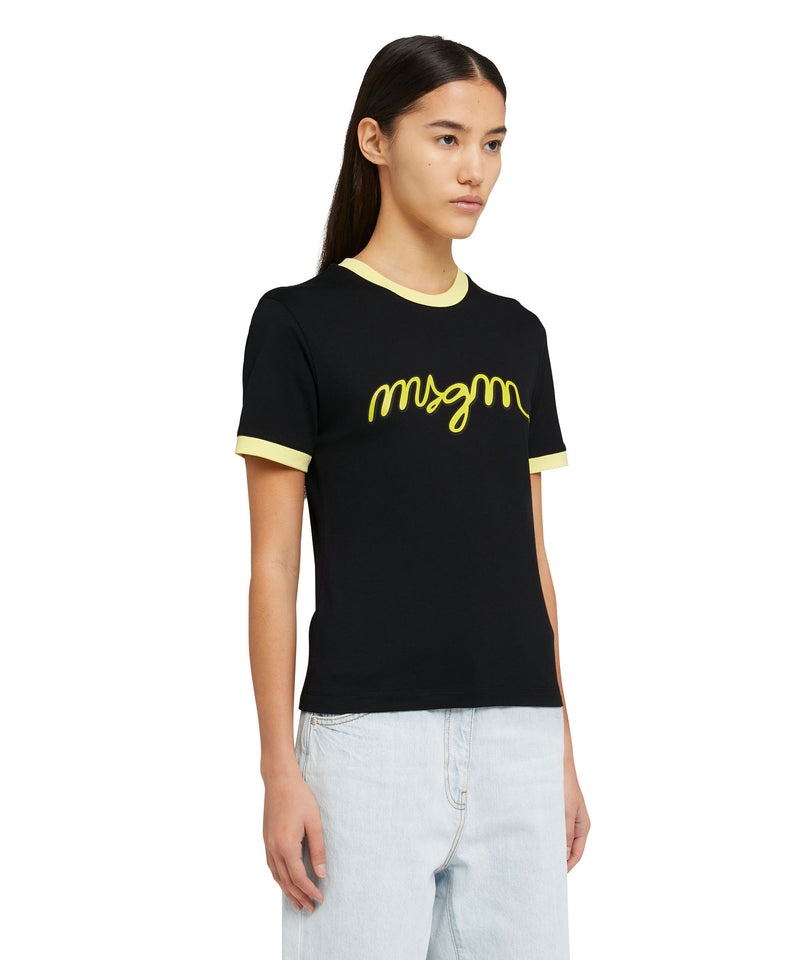 Black MSGM Contrasting Borders And Logo | USA_MSGM78181