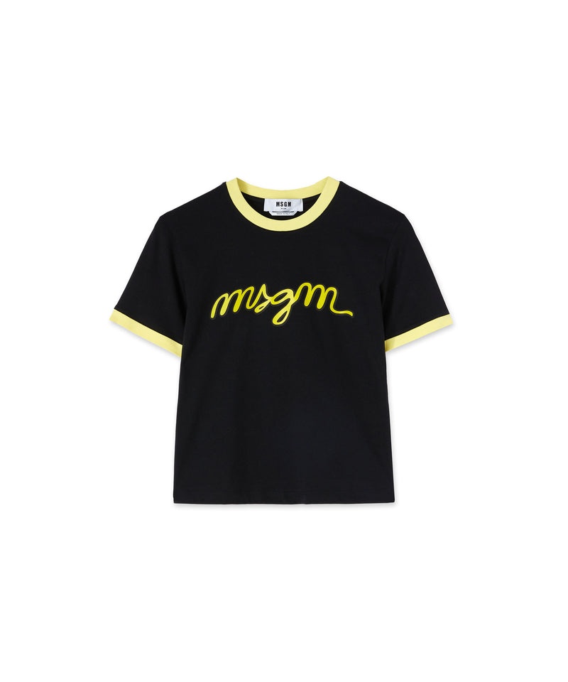 Black MSGM Contrasting Borders And Logo | USA_MSGM78181