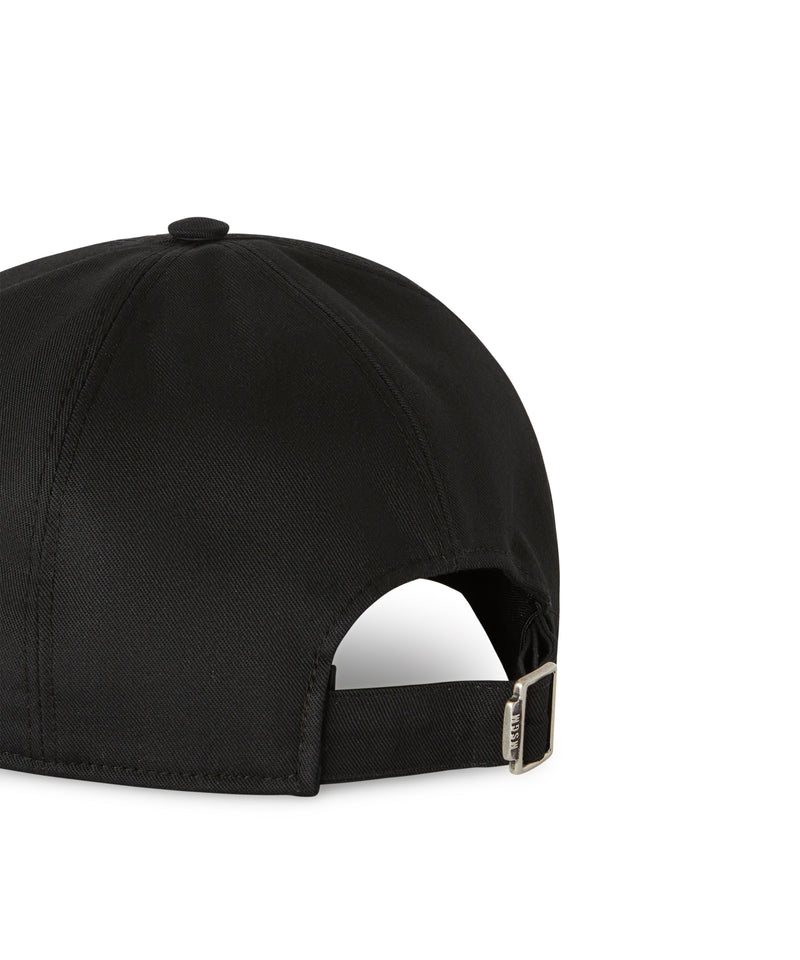 Black MSGM Cotton Baseball Cap With Embroidered Micro Logo | USA_MSGM11101