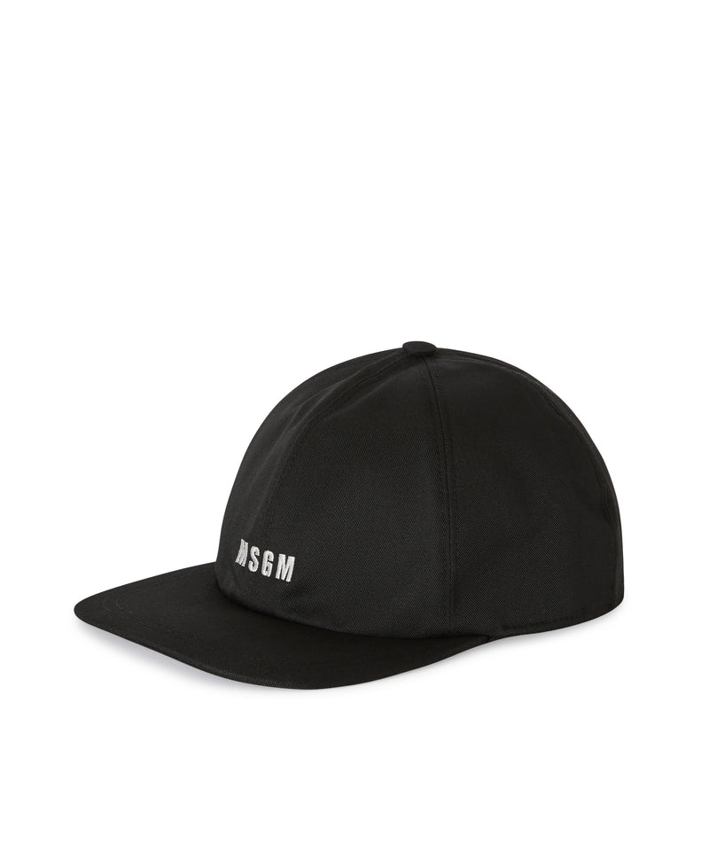 Black MSGM Cotton Baseball Cap With Embroidered Micro Logo | USA_MSGM11101