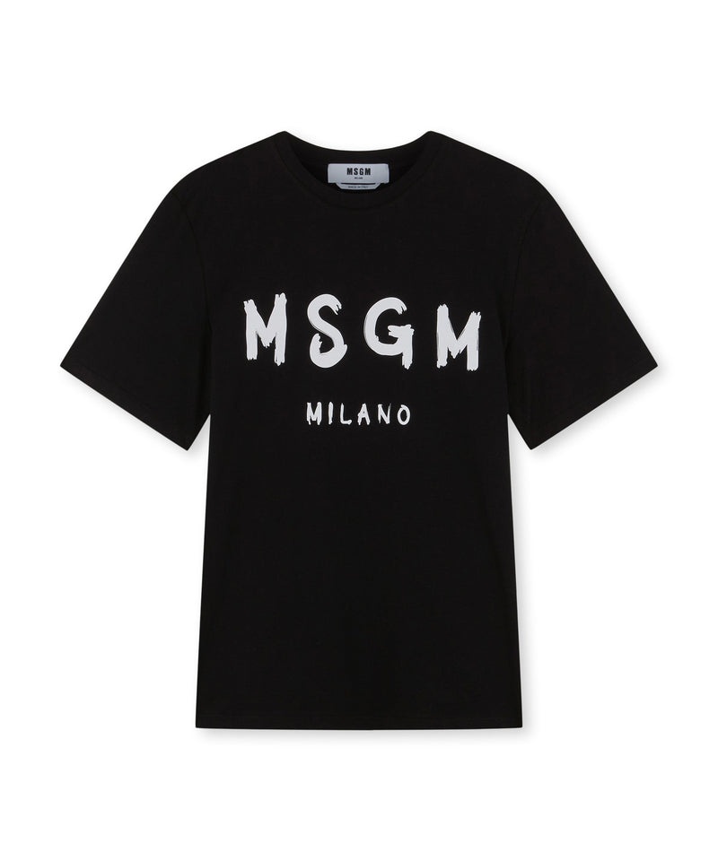 Black MSGM Cotton Brushed Logo | USA_MSGM18547