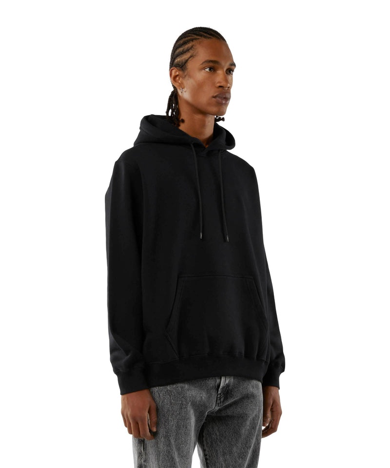 Black MSGM Cotton Sweatshirt With A Maxi Logo On The Hood | USA_MSGM71884