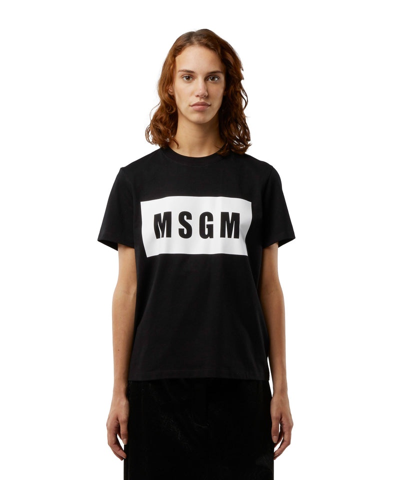 Black MSGM Crew Neck Msgm Box Logo | USA_MSGM53436