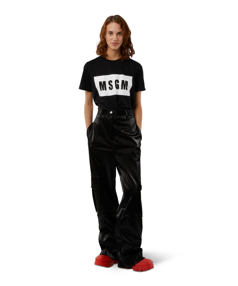 Black MSGM Crew Neck Msgm Box Logo | USA_MSGM53436