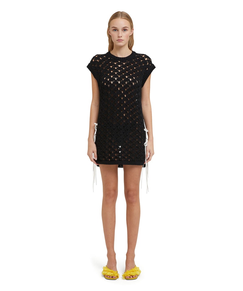 Black MSGM Crochet Shirt Cotton Short | USA_MSGM15656