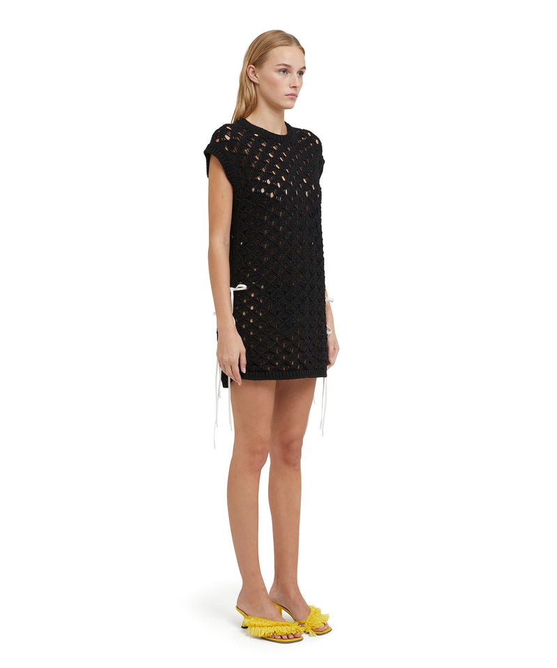 Black MSGM Crochet Shirt Cotton Short | USA_MSGM15656