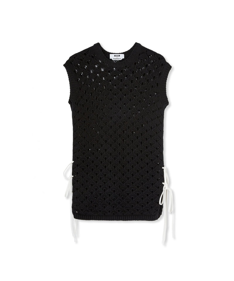 Black MSGM Crochet Shirt Cotton Short | USA_MSGM15656