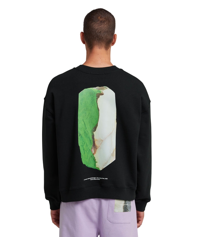 Black MSGM Fantastic Green Inverse Series Organic Cotton Sweatshirt | USA_MSGM89088