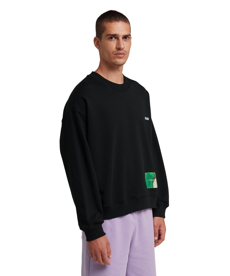 Black MSGM Fantastic Green Inverse Series Organic Cotton Sweatshirt | USA_MSGM89088