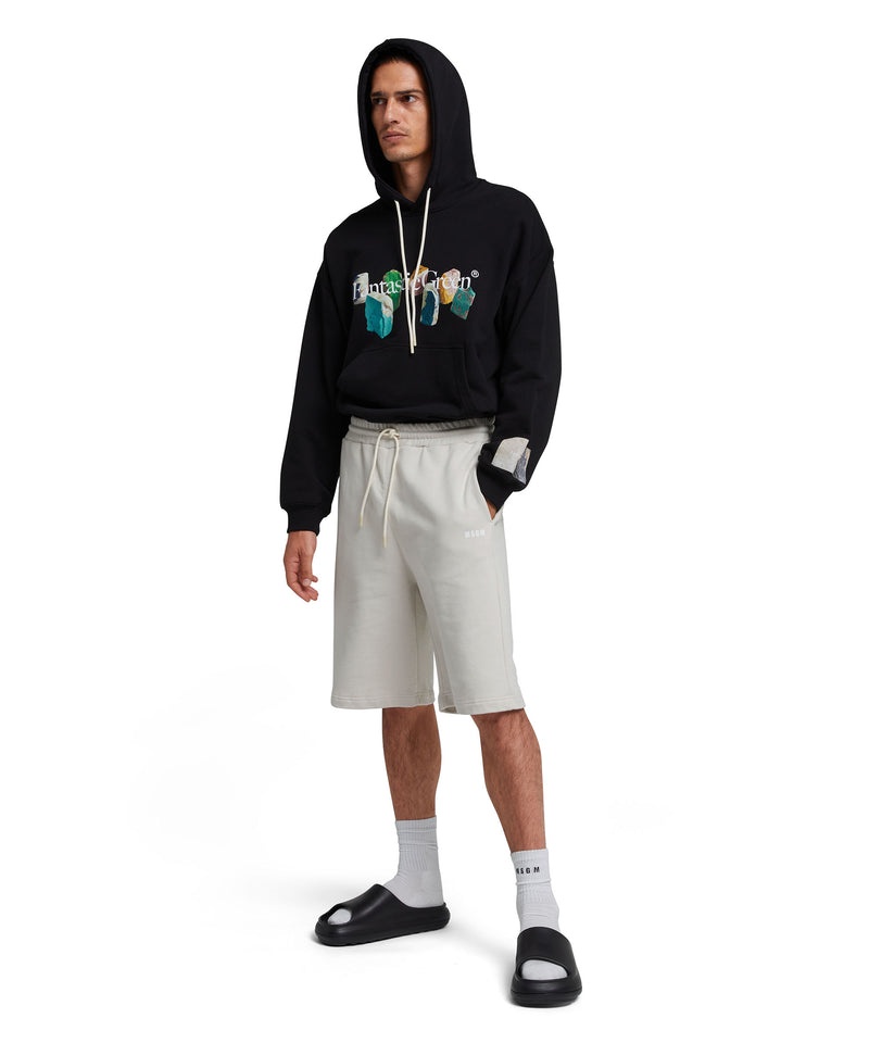 Black MSGM Fantastic Green Inverse Series Organic Cotton Hooded Sweatshirt | USA_MSGM22847