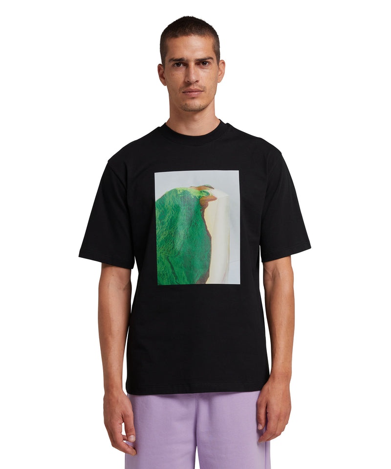 Black MSGM Fantastic Green Inverse Series Organic Jersey Cotton | USA_MSGM54961