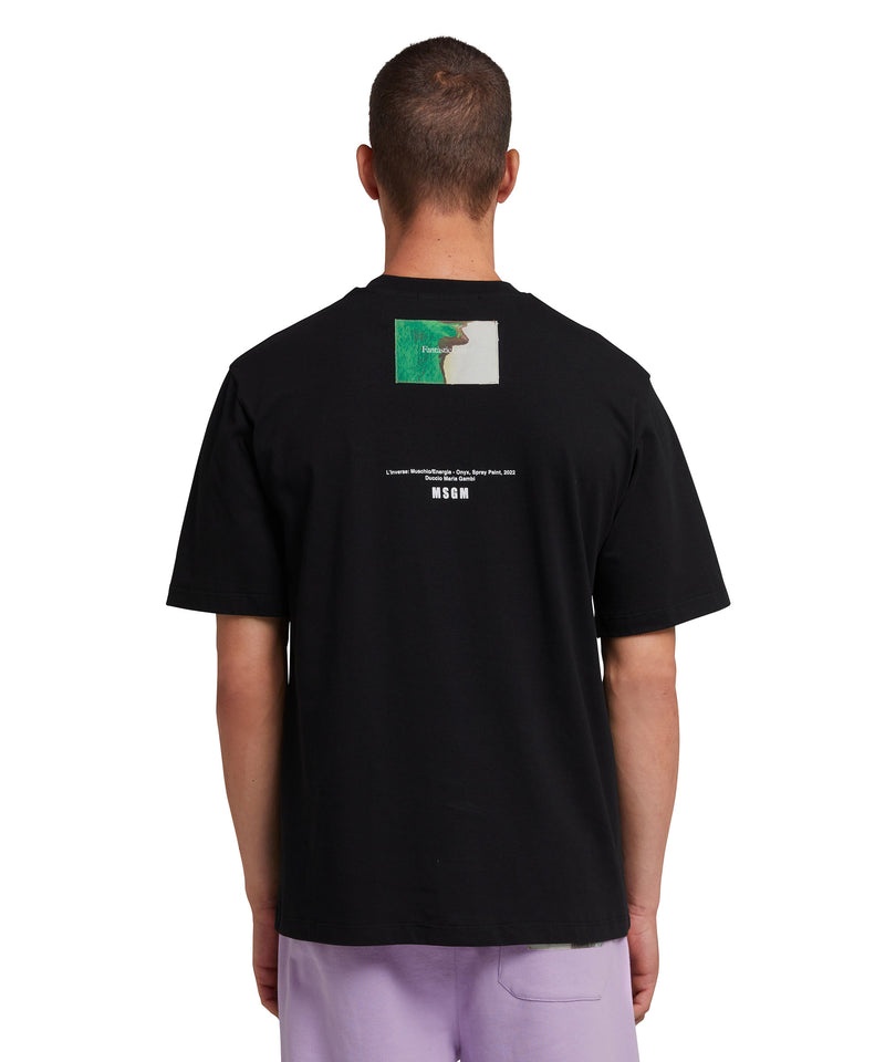 Black MSGM Fantastic Green Inverse Series Organic Jersey Cotton | USA_MSGM54961