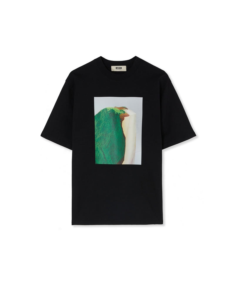 Black MSGM Fantastic Green Inverse Series Organic Jersey Cotton | USA_MSGM54961