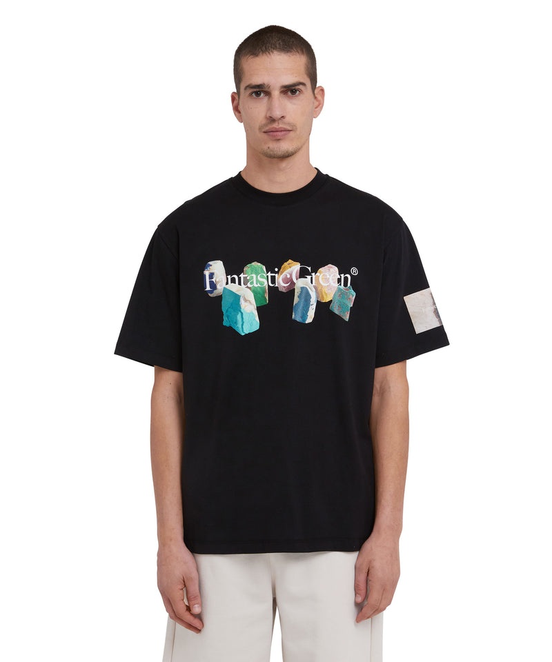 Black MSGM Fantastic Green Inverse Series Organic Jersey Cotton | USA_MSGM18585