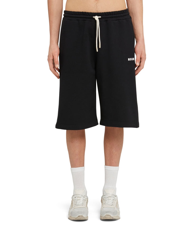 Black MSGM Fantastic Inverse Series Organic Cotton Sweat Bermudas | USA_MSGM84286