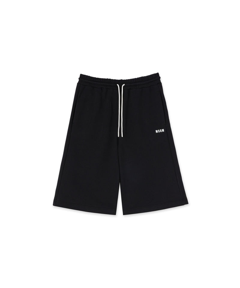 Black MSGM Fantastic Inverse Series Organic Cotton Sweat Bermudas | USA_MSGM84286