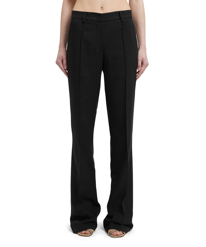 Black MSGM Flamed Viscose Canvas Pants | USA_MSGM78728