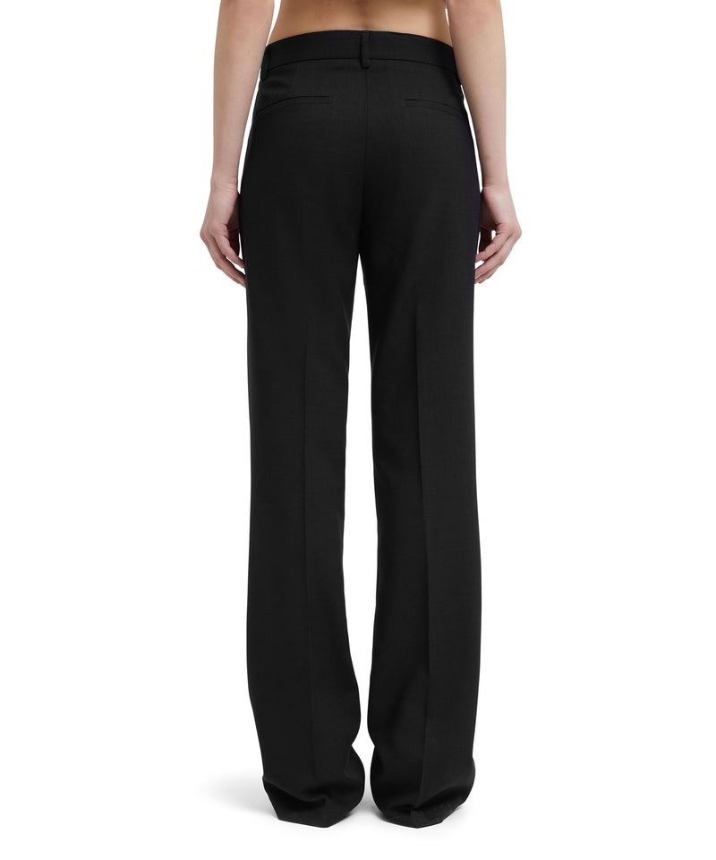 Black MSGM Flamed Viscose Canvas Pants | USA_MSGM78728