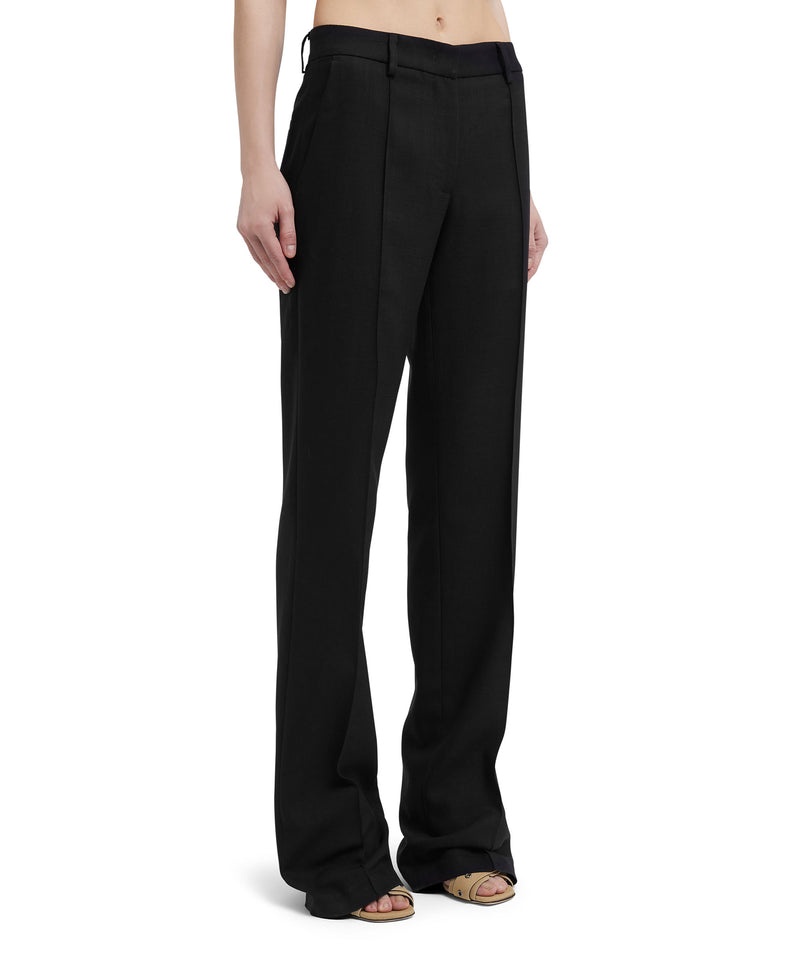 Black MSGM Flamed Viscose Canvas Pants | USA_MSGM78728