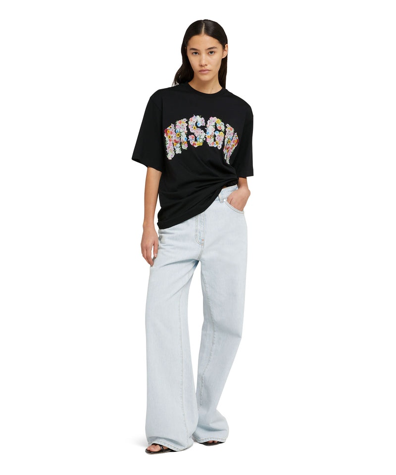 Black MSGM Floral College Logo | USA_MSGM53123