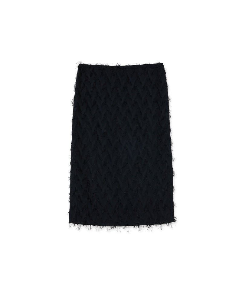 Black MSGM Fluid Fil Coupè Viscose Midi Skirt | USA_MSGM78593