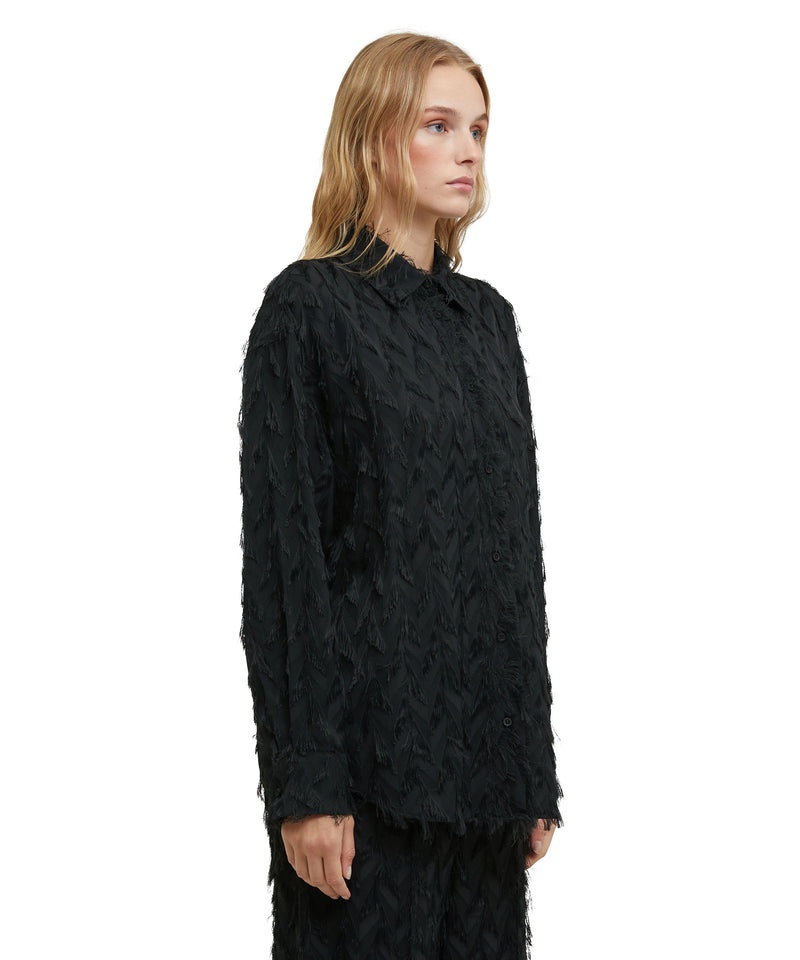 Black MSGM Fluid Fil Coupè Viscose Shirt | USA_MSGM49069