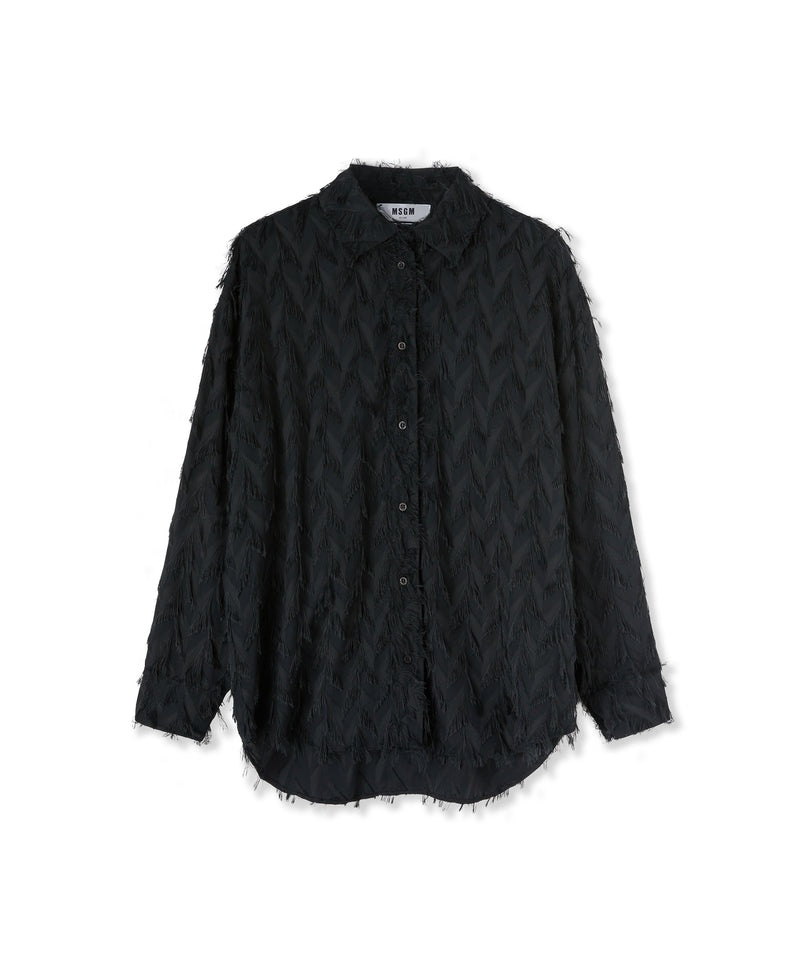 Black MSGM Fluid Fil Coupè Viscose Shirt | USA_MSGM49069