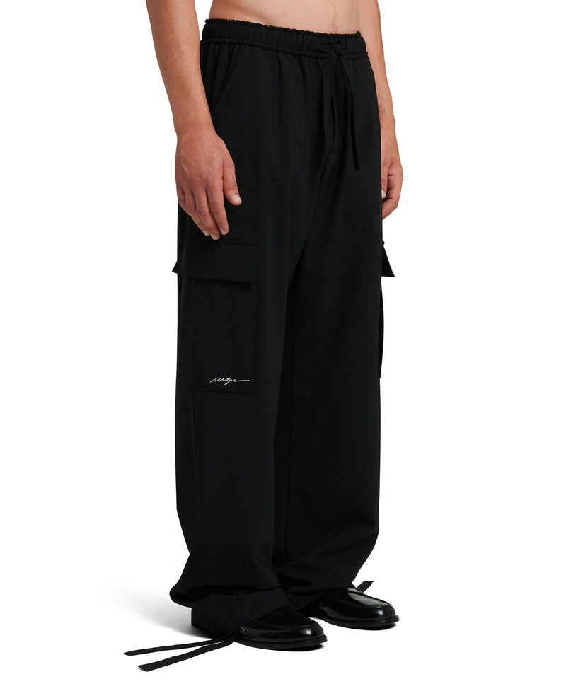 Black MSGM Fresh Wool Cargo Pants | USA_MSGM58617