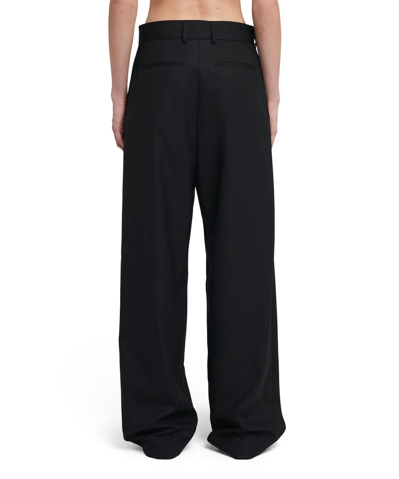 Black MSGM Fresh Wool Roomy Pants With Daisy Print | USA_MSGM30048