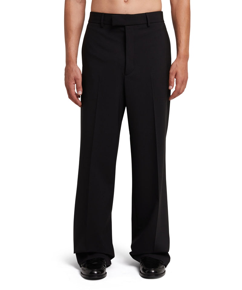 Black MSGM Fresh Wool Roomy Pants | USA_MSGM38697