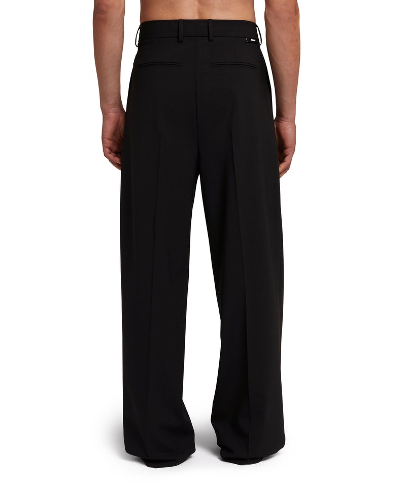 Black MSGM Fresh Wool Roomy Pants | USA_MSGM38697