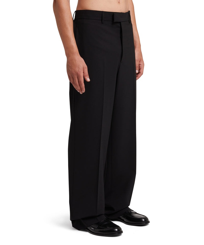 Black MSGM Fresh Wool Roomy Pants | USA_MSGM38697