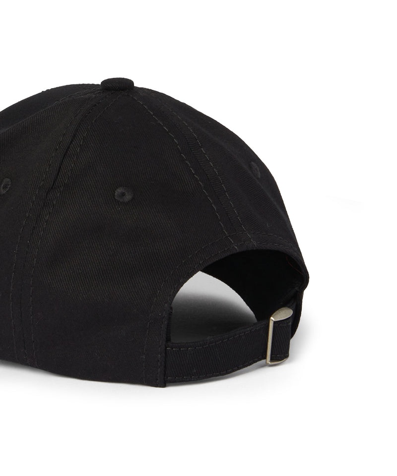 Black MSGM Gabardine Cotton Baseball Cap With Embroidered Label | USA_MSGM50700