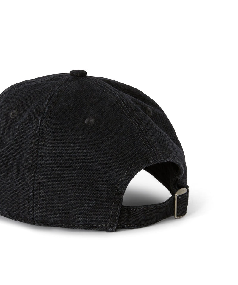 Black MSGM Gabardine Cotton Baseball Cap With Embroidered Label | USA_MSGM15764