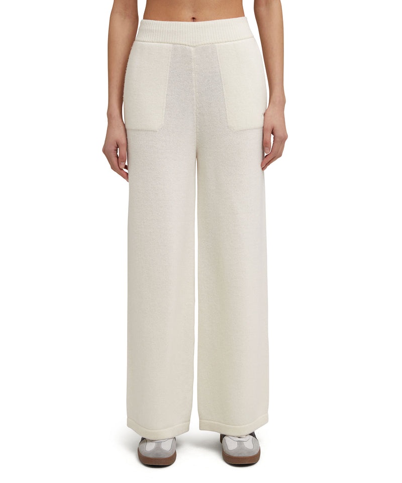 Black MSGM High-waisted Trousers Msgm Signature Cashmere Blend | USA_MSGM28778