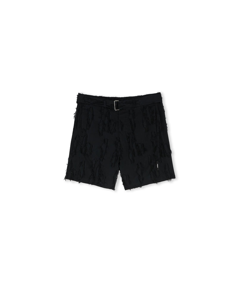 Black MSGM Jacquard Fil Coupè Cotton Shorts | USA_MSGM74677