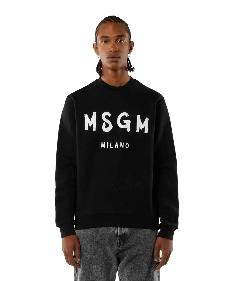 Black MSGM Long Sleeved Cotton Sweatshirt | USA_MSGM19715