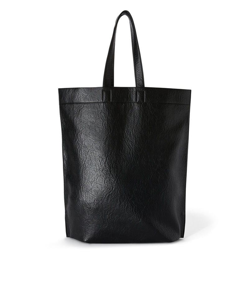 Black MSGM Maxi Tote With Distressed Effect College Logo | USA_MSGM22903