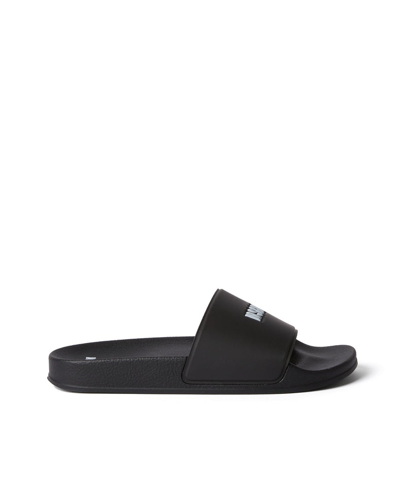 Black MSGM Mini Logo Pool Slides | USA_MSGM61083