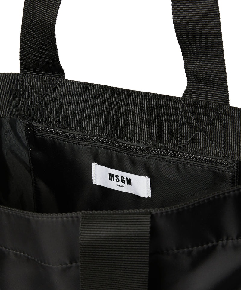 Black MSGM Msgm Signature Nylon Tote Bag With Brush Stroke Logo | USA_MSGM32037