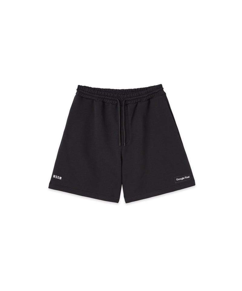 Black MSGM Pixel Logo Shorts | USA_MSGM48878