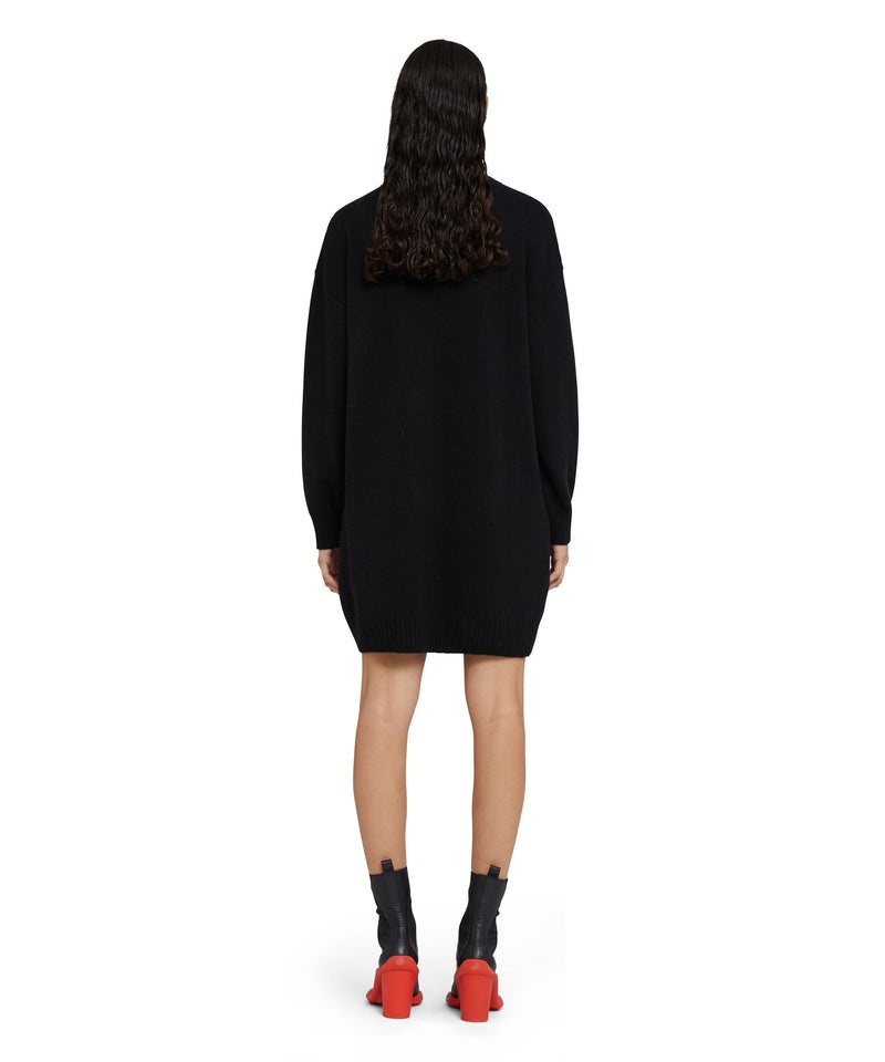 Black MSGM Plain Cashmere Jumper With V-neck | USA_MSGM77846