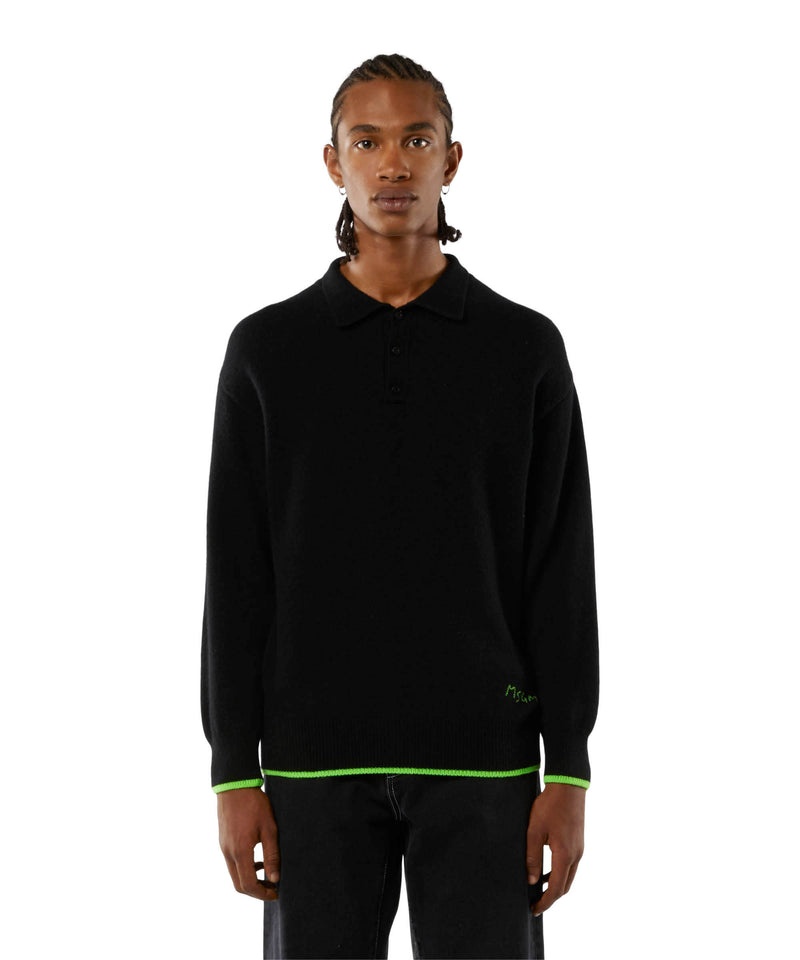 Black MSGM Polo-neck Jumper In Virgin Wool | USA_MSGM67420